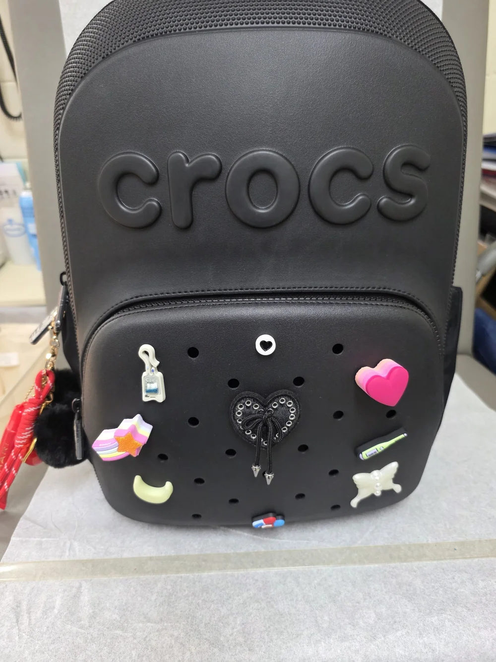 Crocs Black Large Backpack with Jibbitz Charms
